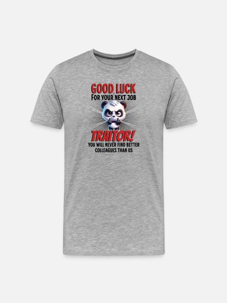 Drôle d’adieu collègue - T-shirt bio Premium Homme - gris chiné