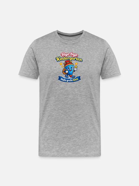 Abschied vom Kindergarten - Männer Premium Bio T-Shirt - Grau meliert