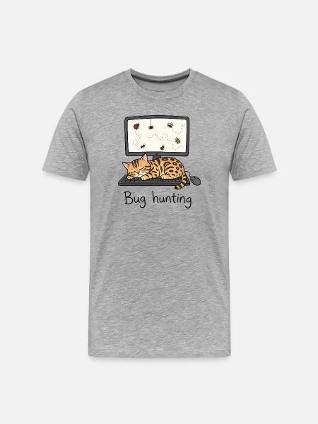 Bengal Cat IT & Programmer Humor - Men's Premium Organic T-Shirt - heather grey