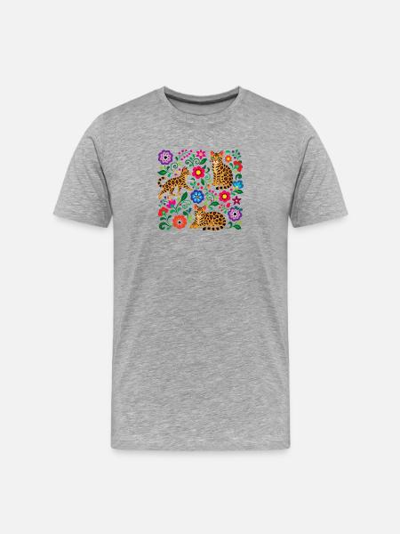 Folk Art Bengal Pattern - Men's Premium Organic T-Shirt - heather grey