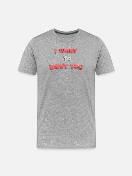I_wanto_to_meet_you - Men's Premium Organic T-Shirt - heather grey