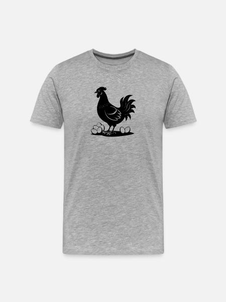 Chicken with Eggs - Men's Premium Organic T-Shirt - heather grey