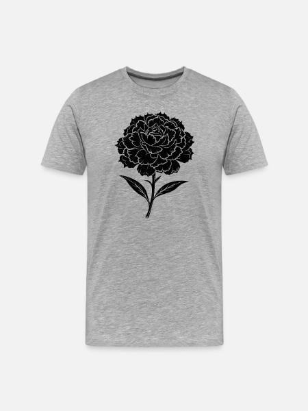 Carnation Flower - Men's Premium Organic T-Shirt - heather grey