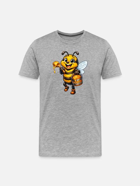 happy bee - Men's Premium Organic T-Shirt - heather grey