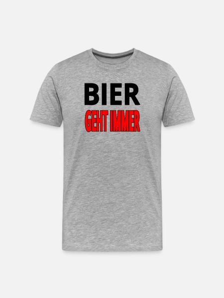 Bier - Männer Premium Bio T-Shirt - Grau meliert