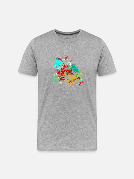 Frog Splash Art - Men's Premium Organic T-Shirt - heather grey