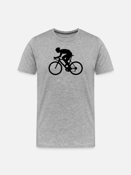 Vélo de route Cyclisme en silhouette - T-shirt bio Premium Homme - gris chiné