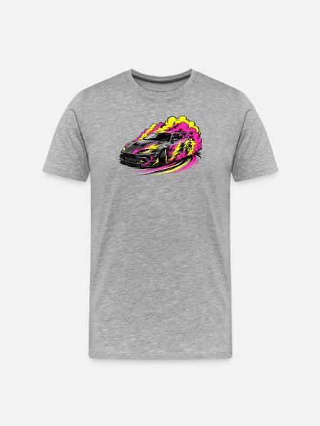 Drift Car Neonflare - Men's Premium Organic T-Shirt - heather grey