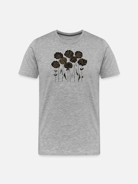 Flowers - Men's Premium Organic T-Shirt - heather grey