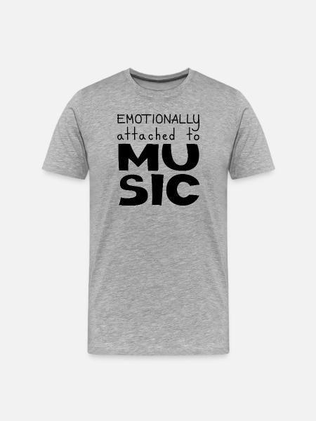Emotionally Attached To Music, Black - Men's Premium Organic T-Shirt - heather grey