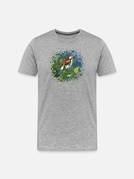 Bunter Vogel - Männer Premium Bio T-Shirt - Grau meliert