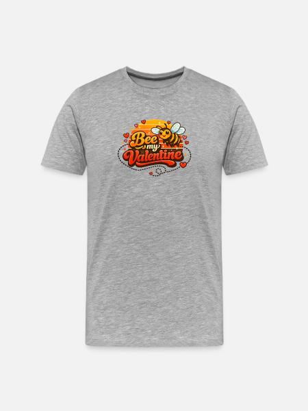 Be(e) my Valentine ❤ - Men's Premium Organic T-Shirt - heather grey