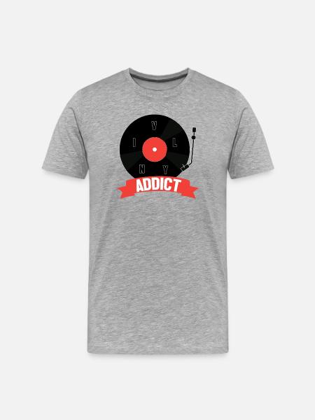 Vinyl - Men's Premium Organic T-Shirt - heather grey