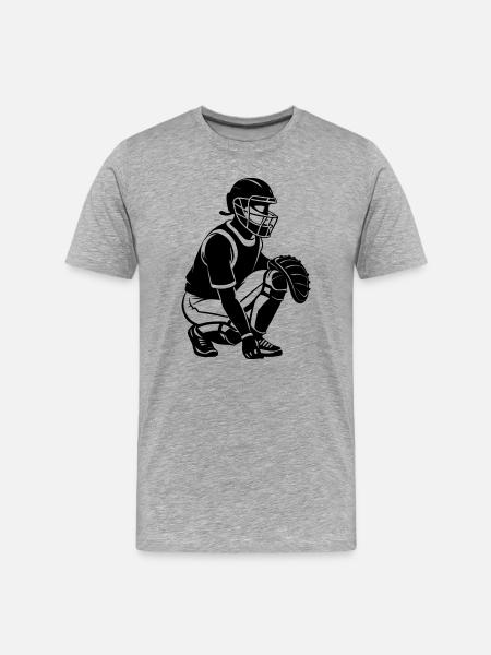 Fastpitch Softball Catcher - Men's Premium Organic T-Shirt - heather grey