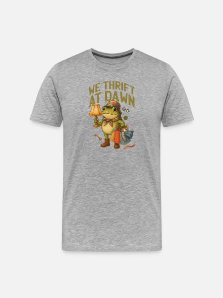 We Thrift at Dawn Frog - Men's Premium Organic T-Shirt - heather grey