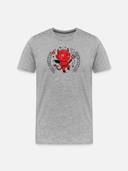 Red Devil Saying - Men's Premium Organic T-Shirt - heather grey