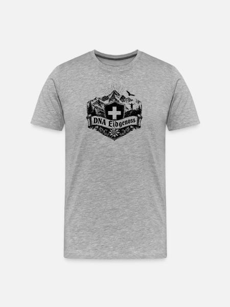 Schweizer DNA - Eidgenossenschaft - Männer Premium Bio T-Shirt - Grau meliert