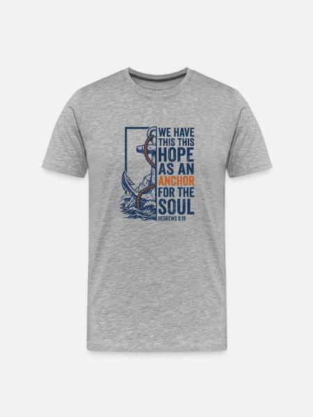 L’espoir comme ancre pour l’âme - T-shirt bio Premium Homme - gris chiné