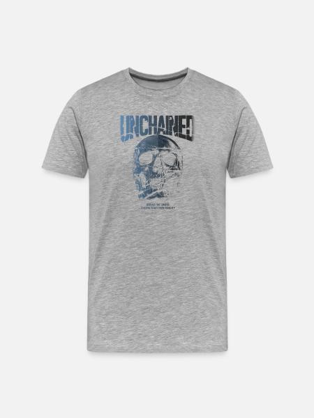 Unchained Skull Breaks Limits - Männer Premium Bio T-Shirt - Grau meliert
