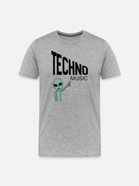 Green Alien Pointer - Men's Premium Organic T-Shirt - heather grey