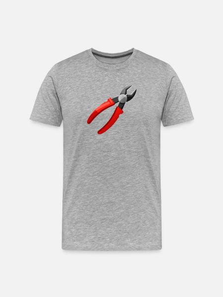 Zange - Männer Premium Bio T-Shirt - Grau meliert