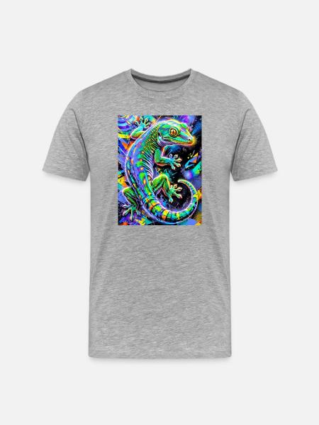Gecko - Men's Premium Organic T-Shirt - heather grey