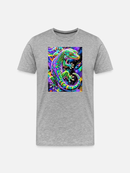 Gecko - Men's Premium Organic T-Shirt - heather grey