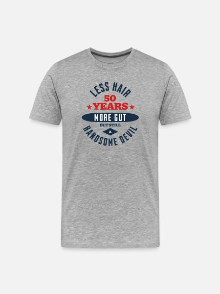 50th Birthday Devil - Men's Premium Organic T-Shirt - heather grey