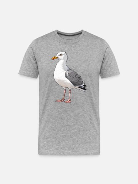 Seemöwe - Männer Premium Bio T-Shirt - Grau meliert