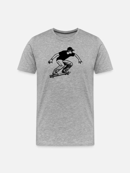 Skateboarding Junge - Männer Premium Bio T-Shirt - Grau meliert