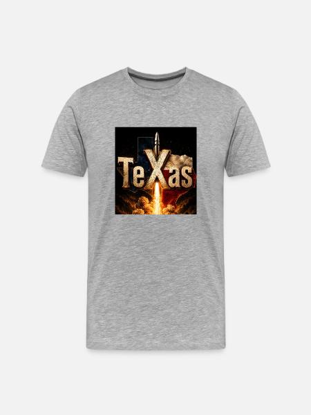 Texas Rocket Launch - Men's Premium Organic T-Shirt - heather grey
