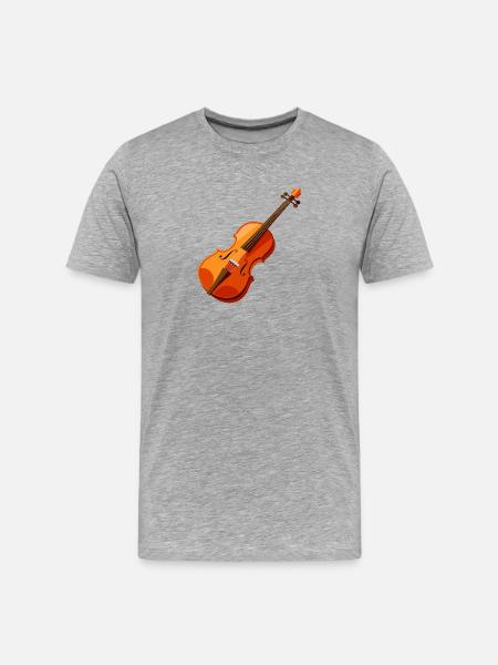 Violin - Men's Premium Organic T-Shirt - heather grey