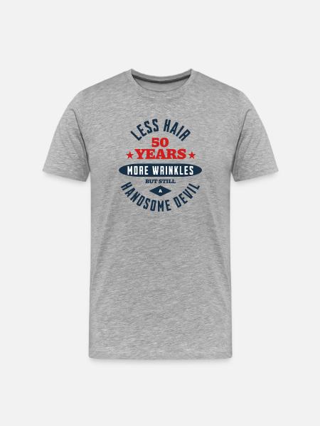 50th Birthday Devil - Men's Premium Organic T-Shirt - heather grey