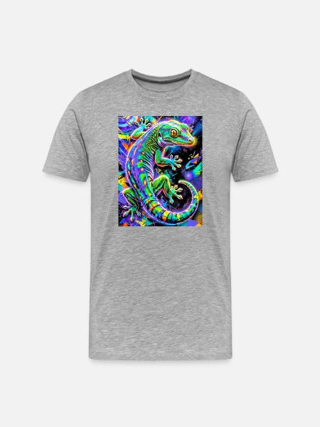 Gecko - Men's Premium Organic T-Shirt - heather grey