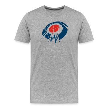 Dart - T-shirt bio Premium Homme - gris chiné - Devant - Damien (186cm)