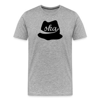 Ska Hat - Männer Premium Bio T-Shirt - Grau meliert - Vorne - Damien (186cm)