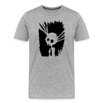 shadow bunny - Männer Premium Bio T-Shirt - Grau meliert - Vorne - Damien (186cm)