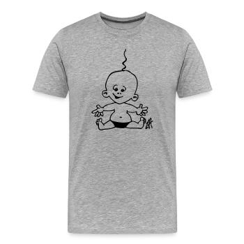 Baby - Männer Premium Bio T-Shirt - Grau meliert - Vorne - Damien (186cm)