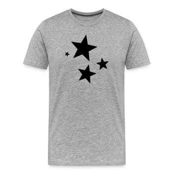 Sterne Punkte - Männer Premium Bio T-Shirt - Grau meliert - Vorne - Damien (186cm)