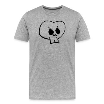 Skull II - T-shirt bio Premium Homme - gris chiné - Devant - Damien (186cm)