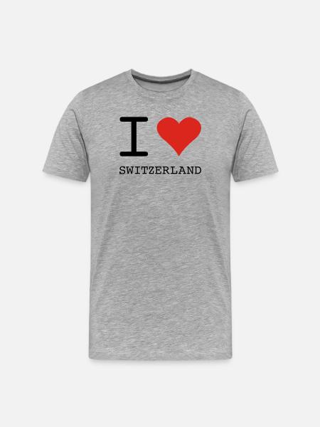 I LOVE SWITZERLAND - T-shirt bio Premium Homme - gris chiné