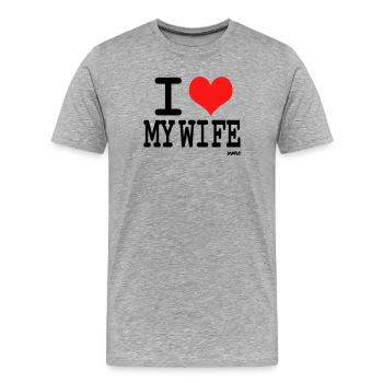 i love my wife - Männer Premium Bio T-Shirt - Grau meliert - Vorne - Damien (186cm)