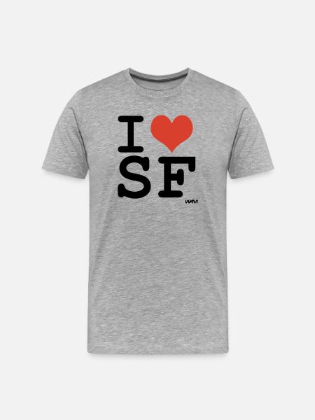 i love SF - Men's Premium Organic T-Shirt - heather grey