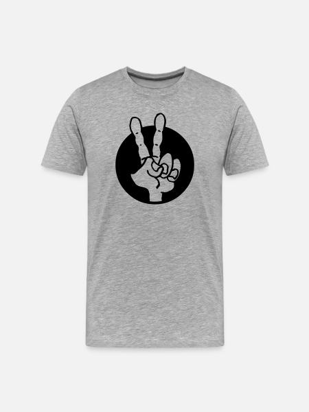 Hand peace - T-shirt bio Premium Homme - gris chiné