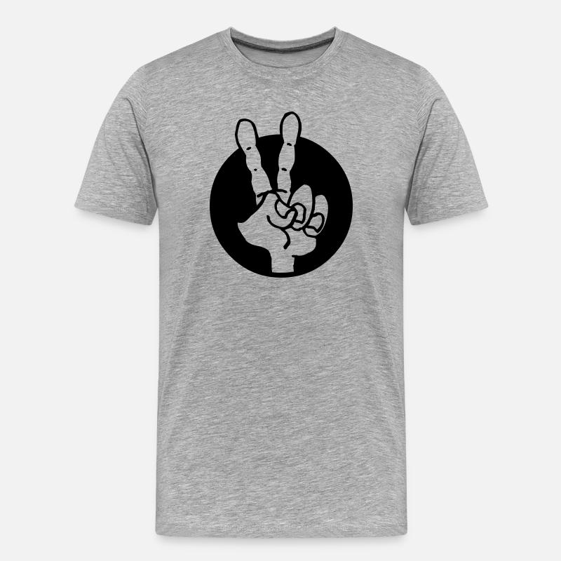 Hand frieden - Männer Premium Bio T-Shirt - Grau meliert