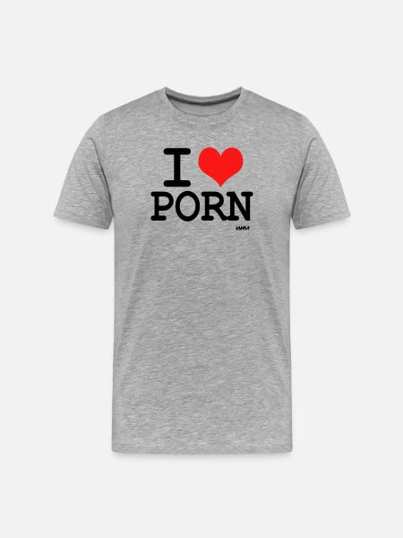 porn - Men's Premium Organic T-Shirt - heather grey