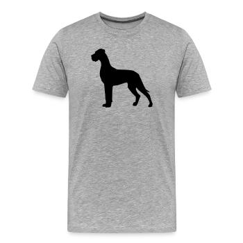 Dogue allemand - T-shirt bio Premium Homme - gris chiné - Devant - Damien (186cm)
