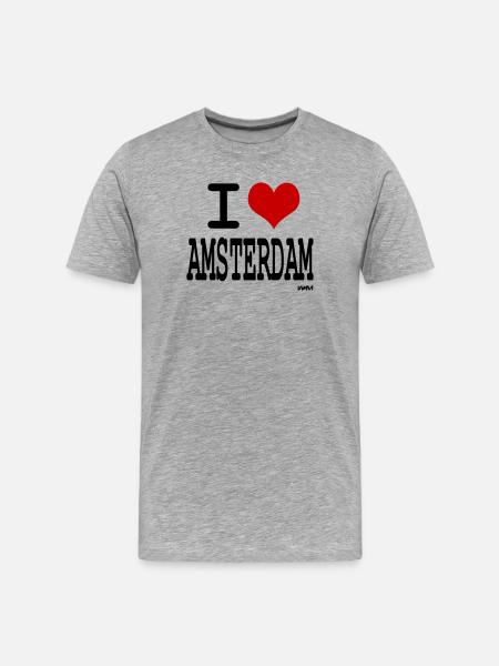 i love amsterdam - Men's Premium Organic T-Shirt - heather grey