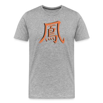 Phönix Schriftzeichen Kanji - Männer Premium Bio T-Shirt - Grau meliert - Vorne - Damien (186cm)
