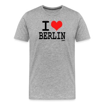 i love berlin by wam - Men's Premium Organic T-Shirt - heather grey - Front - Damien (186cm)